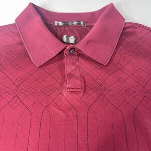 Men's Tiger Woods Wine Red Burgundy Short Sleeve Golf Performance Polo Shirt LRG